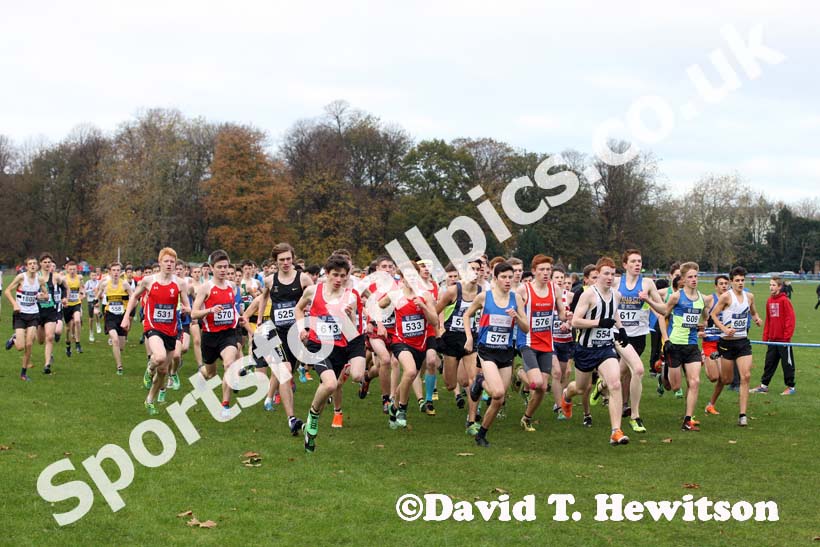 Start of the under-17 men Liverpool Cross Challenge. David T. Hewitson/Sports for All Pics
